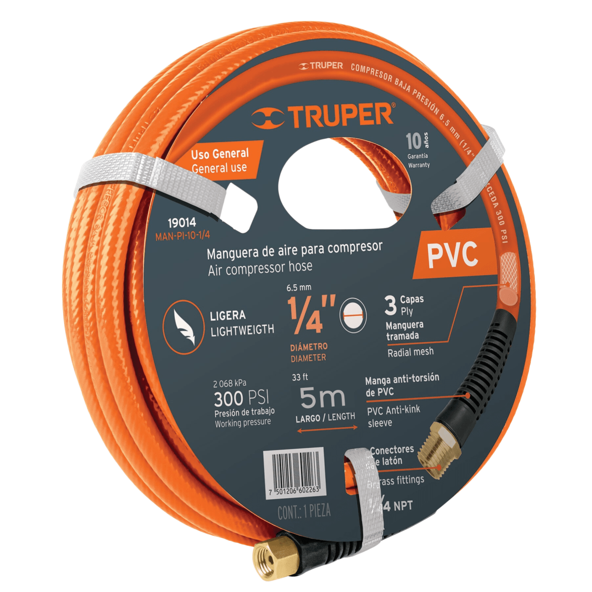 Kit Compresora 25 L , manguera 5m con clavadora y engrapadora Calibre 18 Truper2