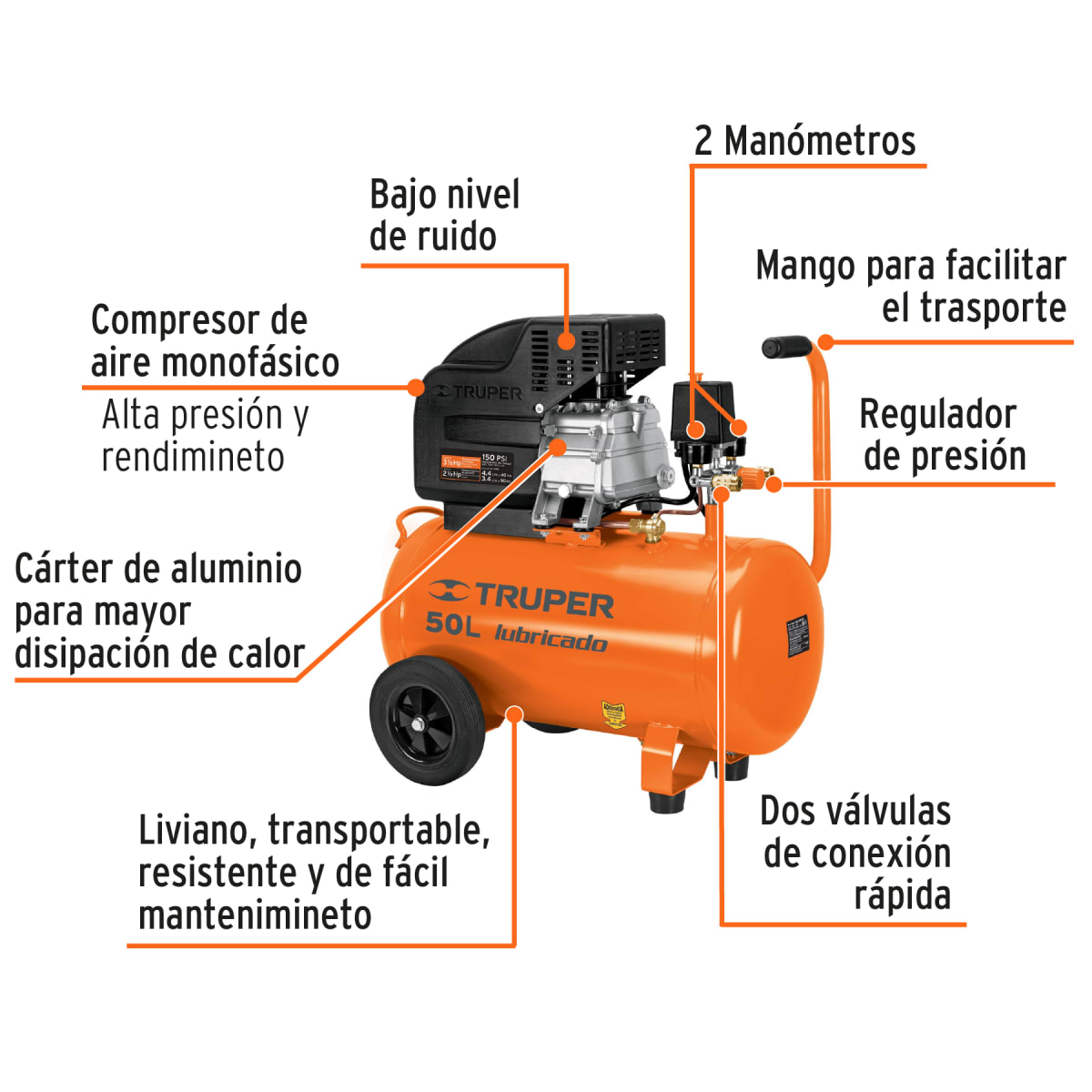 compresora de 50L con manguera y pistola de pintar2